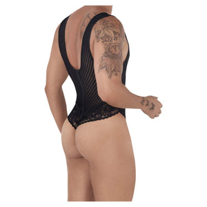 Lace-Mesh Bodysuit Thong