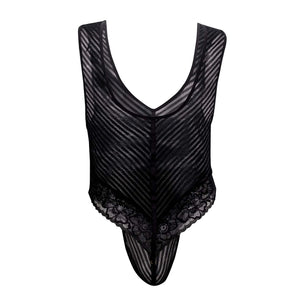 Lace-Mesh Bodysuit Thong