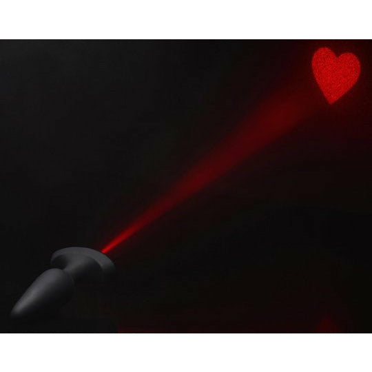 28X Laser Heart Silicone Anal Plug with Remote – Medium